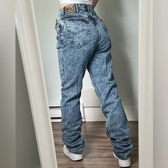 Lee Denim - Vintage  80s/90s LEE acid wash high waisted denim jeans